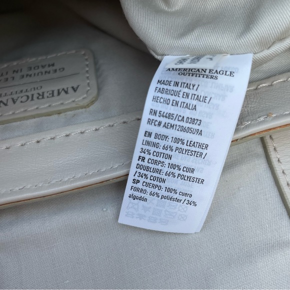 🆕American Eagle Outfitters Leather Crossbody in Khaki Cream made in Italy 🇮🇹 - Picture 10 of 11